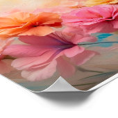 Poster Chien téléchargeable entouré de fleurs pastel (Coin)