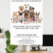 Poster Chien toilettant animal de compagnie Canine walker (Bureau à domicile)