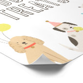 Poster Chien Traite Chiot Party Anniversaire Panneau de t (Coin)