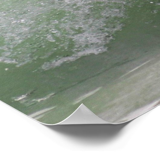 Poster Chien traversant Ocean Wave, Surf, Plage (Coin)