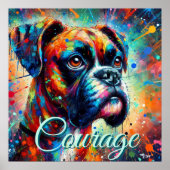 Poster Chien Turquoise Bleu Chien de la boîte d'art pop c (Devant)