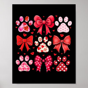 Poster Chien Valentine Coquette Chien Coeur Empreinte de 
