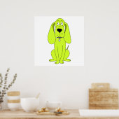 Poster Chien vert de chaux. Caricature à la main mignonne (Cuisine)