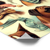 Poster Chien vintage sans soudure (Coin)