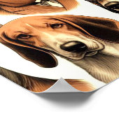 Poster Chien vintage sans soudure (Coin)