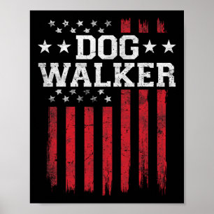 Poster Chien Walker Fier Drapeau Américain Usa Patriot Pa