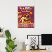 Poster Chien Walker Soins dignes de confiance Animaux de  (Bureau à domicile)