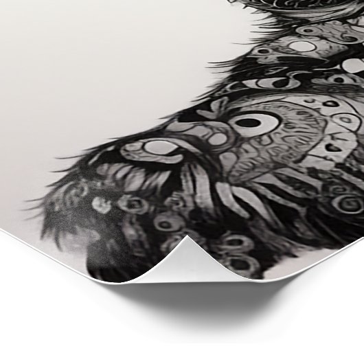 Poster Chien Zentangle (Coin)