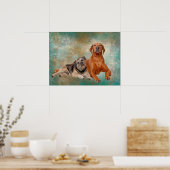 Poster Chiens Adorables Sur L'Art Décopage (Cuisine)