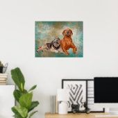 Poster Chiens Adorables Sur L'Art Décopage (Bureau à domicile)