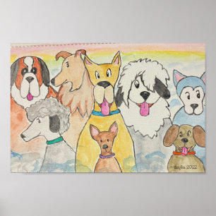 Poster Chiens Au Ciel