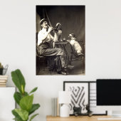 Poster Chiens buvant de bière 1905 (Bureau à domicile)