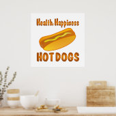 Poster Chiens chauds du bonheur pour la santé (Cuisine)