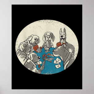 Poster Chiens cool Jouer Cartes Poker Texas Holdem