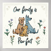 Poster Chiens dans le jardin IV | Notre Famille Est Paw-F (Devant)