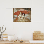Poster Chiens de chien de chien sous parapluie CC0867 Tro (Cuisine)