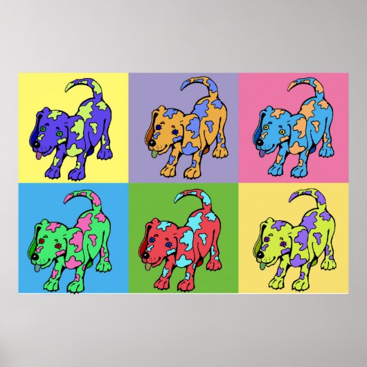 Poster Chiens de couleur (Devant)