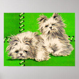 Poster chiens de couverture mignons