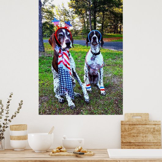 Poster Chiens de fête pour célébration patriotique (Cuisine)