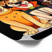 Poster Chiens de Halloween mignons drôles - Design unique (Coin)