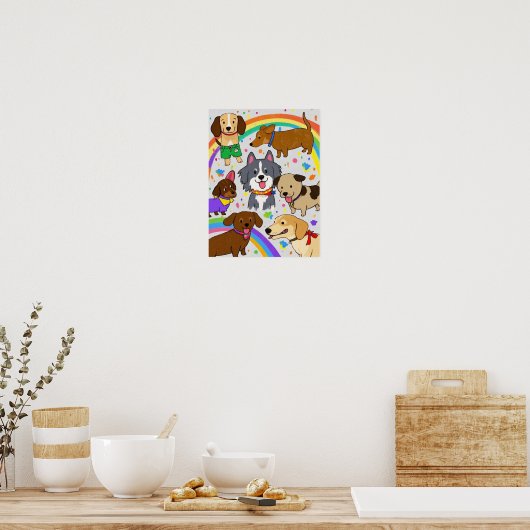 Poster Chiens de jeu Petits chiens (Cuisine)