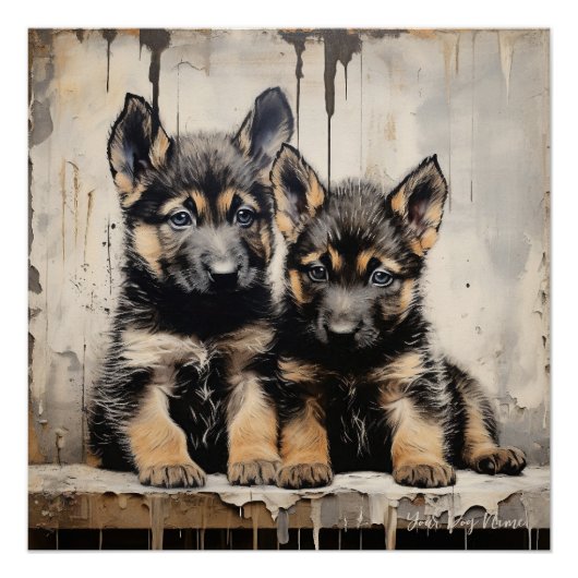 Poster Chiens de marionnettes allemands amicaux 001 - Rai (Devant)