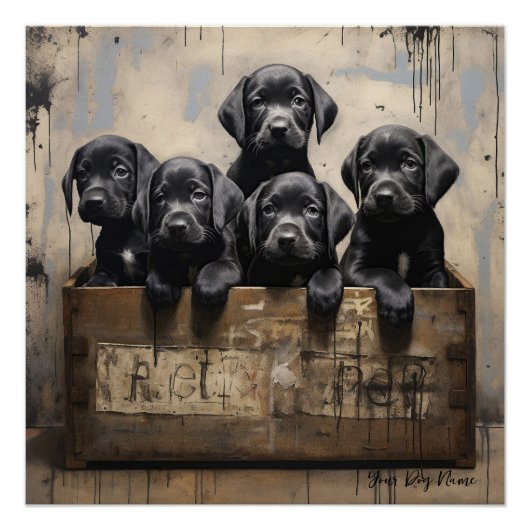 Poster Chiens de marionnettes amicaux Labrador Retriever  (Devant)