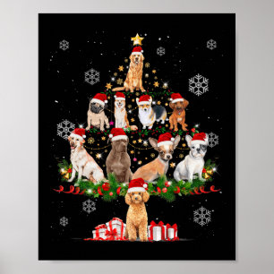 Poster Chiens de Noël Chiens de Noël Lumières Chiens Amat