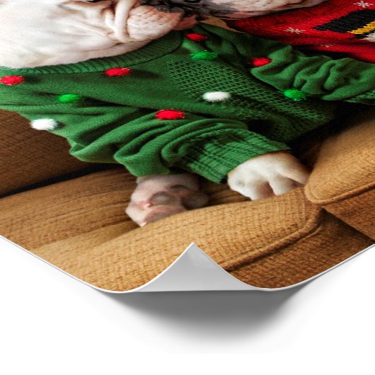 Poster Chiens de Noël en pulls (Coin)