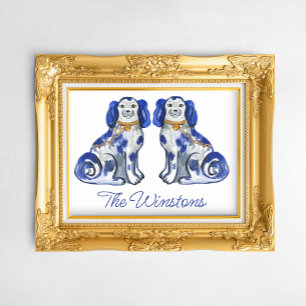 Poster Chiens de Staffordshire aquarelle