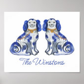 Poster Chiens de Staffordshire aquarelle (Devant)