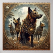 Poster Chiens De Steampunk À La Chasse (Devant)