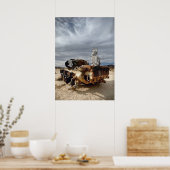 Poster Chiens derp sur un réservoir dans le désert (Cuisine)