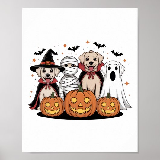 Poster Chiens D'Halloween Pour Amateurs De Animaux - Cute (Devant)