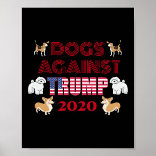 Poster Chiens drôles contre Trump Antitrump