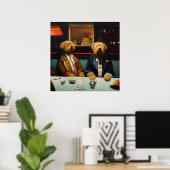Poster Chiens en dîner (Bureau à domicile)