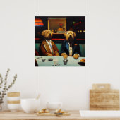 Poster Chiens en dîner (Cuisine)
