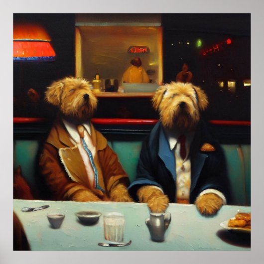 Poster Chiens en dîner (Devant)