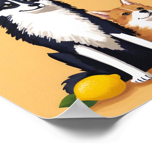 Poster chiens et citron (Coin)