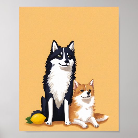 Poster chiens et citron (Devant)