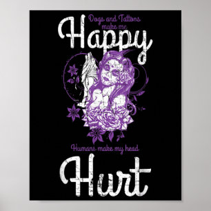 Poster Chiens Et Tatouages Me Rendent Heureux Le Tatouage