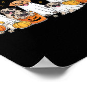 Poster Chiens Fantômes Chiens Mignons Habillés Comme Ghos (Coin)