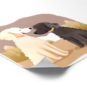 Poster Chiens Fluffy | Peinture Aquarelle d'Animal de Com (Coin)