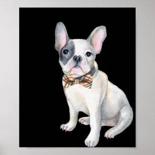 Poster Chiens français à cravate arc-en-ciel en peluche