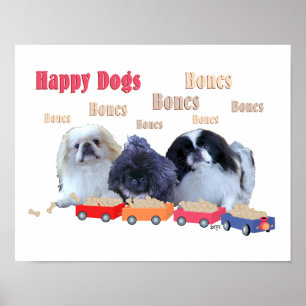 Poster Chiens heureux Bones