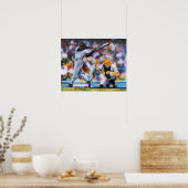 Poster Chiens jouant à l'affiche de baseball (Cuisine)