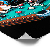 Poster Chiens Jouer Table Billard Billard 8 Ball (Coin)