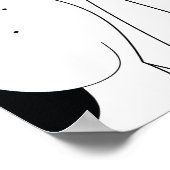 Poster Chiens mignons : dessin animé noir, blanc. (Coin)