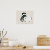 Poster Chiens noirs et blancs de Kōno Bairei (Cuisine)