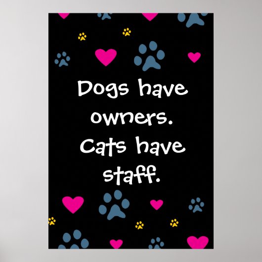 Poster Chiens Ont Propriétaires-Chats Ont Personnel (Devant)